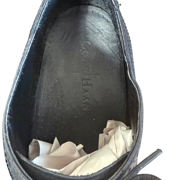 COLE HAAN Mens Wingtip Oxfords Shoes Size 10M C12209 Black - Picture 9 of 12